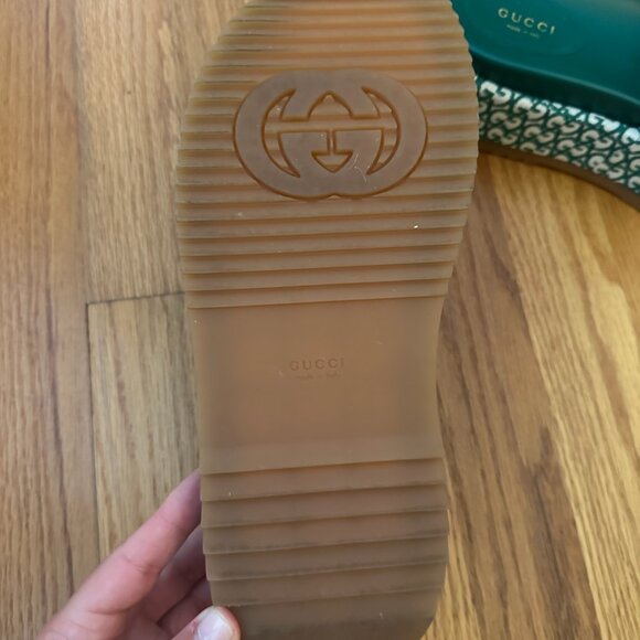Gucci GG Monogram Platform Sandals 39.5 - Canvas and Leather WORN TWICE - Picture 4 of 12